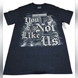 Graphic Tee Black "You Not Like Us" Cat Tshirt. Size Small, New With Tags